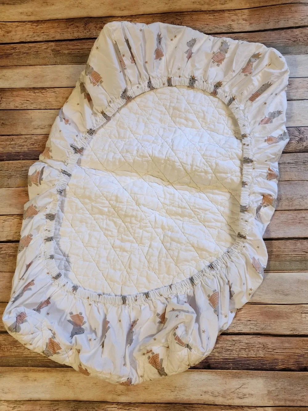 Crate and Barrel Baby Quilted Princess Hippopotamus Print Changing Cover